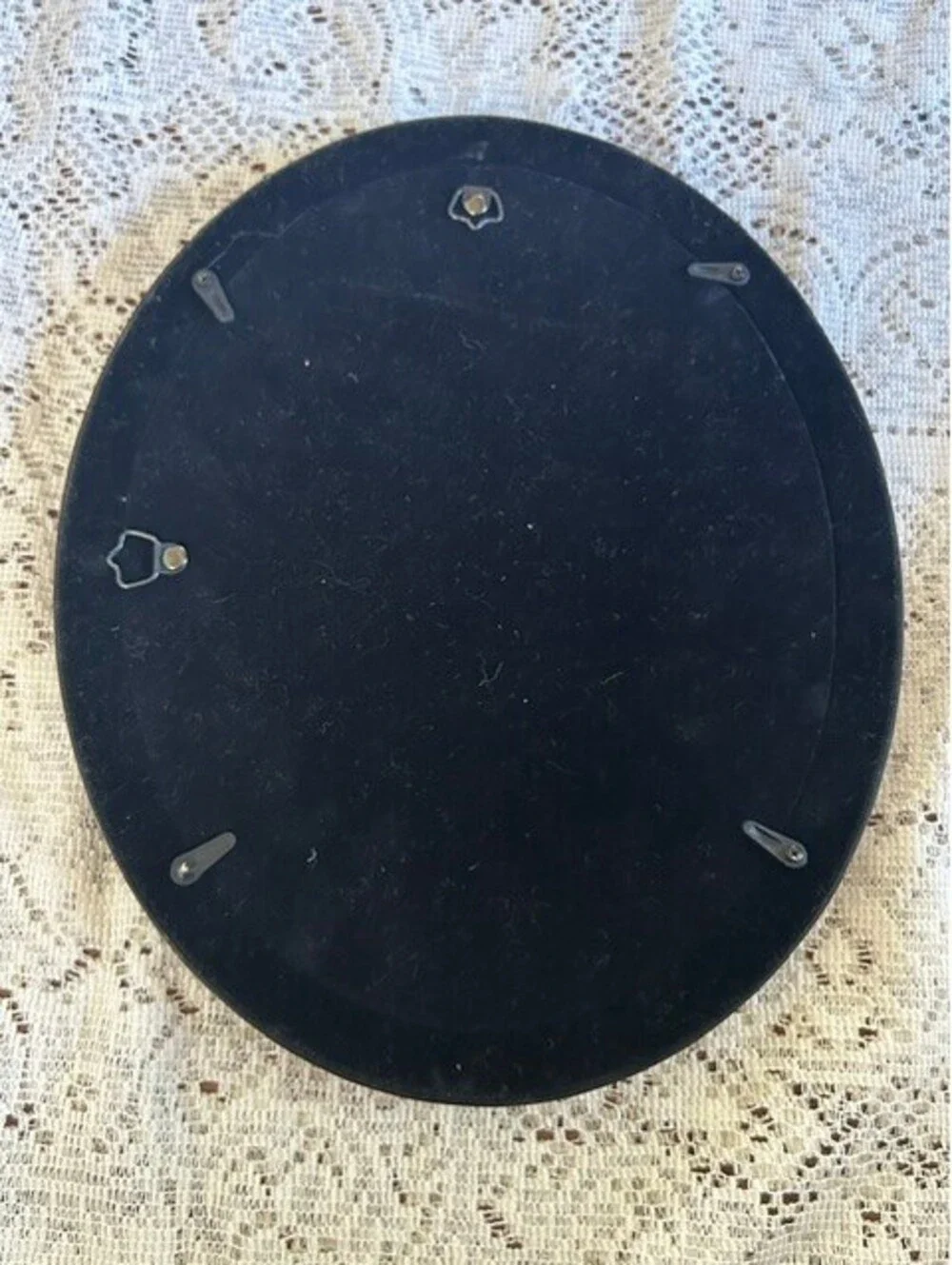 Black Oval Decorative Picture Frame with Floral Detailing